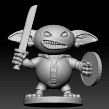 goblin miniature figure dungeons & dragons character 28mm scale game tabletop fantasy orc wargame greenskin models dnd grots gretchen orks warhammer rpg 3d print model - Mito3D