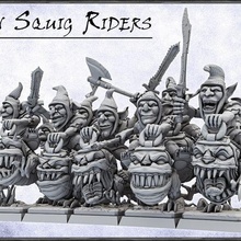 goblin squig riders unit - 28mm miniatures 3d print model - Mito3D