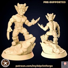 cin Wolverine Warcraft güzel eğlence heykel minyatür epik agresif poz pre supported fantezi rpg 3d print model - Mito3D