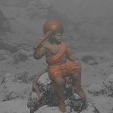 Deus Hanuman Índia indiano alta resolução suporte 3d print model - Mito3D