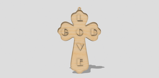 god love wall art home decor spiritual gift christian hanging cross house warming gifts silhouette text faith personalized religious 3d print model - Mito3D