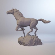 dieu de la vitesse art cheval animal exécuter bonne chance 3d print model - Mito3D