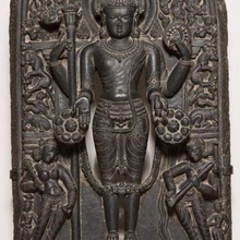 dios vishnu sus consortes sarasvati, lakshmi art aic chicago museo escultura las exploraciones de réplicas 3d print model - Mito3D
