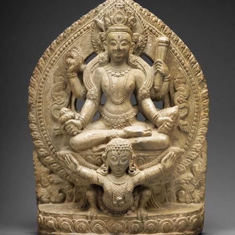 god vishnu riding his mount garuda 16th17th century art scans replicas 3D print model - Mito3D