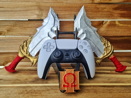 Tanrı savaş Kratos bıçak ağzı kaos kontrolör ayakta durmak oyun istasyonu ps4 ps5 xbox 3d print model - Mito3D