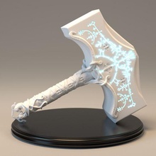 Deus guerra Thor's martelo digital stl 3mf 3d impressão Arquivo cosplay conduziu compatível jogos Kratos Thor fantasia Ragnarok modelo pla 3d print model - Mito3D