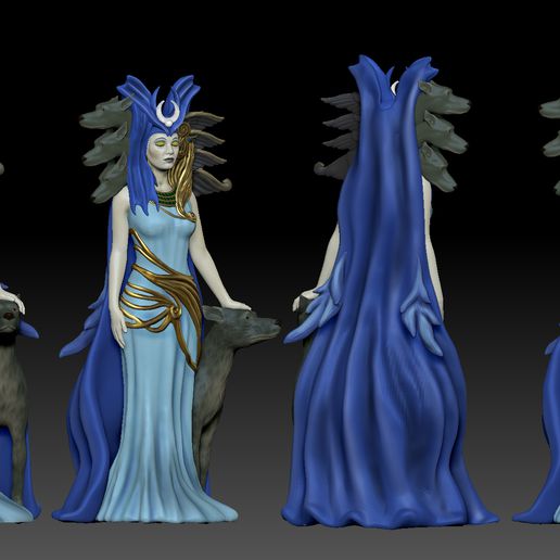 deusa Hécate estátua arte figura decoração coleção 3D print model - Mito3D
