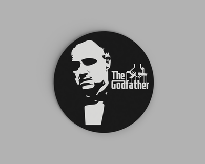 godfather logo coaster 3d print model - Mito3D
