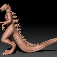 godzilla diorama 2021 animal head gojira ghidorah mechagodzilla creature aircraft carrier reptile scult figure printable 3d print model - Mito3D