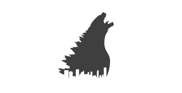 Godzilla decorazione arredamento 2d interni design arte nerd portachiavi emblema pendente logo film anime dinosauro Drago mostro 3d print model - Mito3D