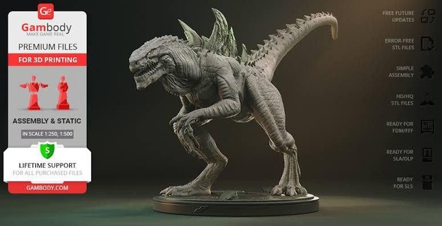 Godzilla fdm gadget Godzilla fdm 3d print model - Mito3D