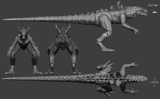 Godzilla 98 art dinosaure buste monstre dragon zilla kaiju rapace trex spinosaurus 3d print model - Mito3D
