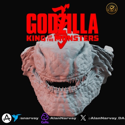 godzilla mask fashion monster japanese vs king kong series movie cosplay 3d print model - Mito3D