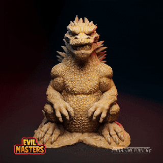 godzilla miniature statuette dragon character movie evil monster 3d print model - Mito3D