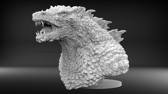 Godzilla Nouveau style longue oreilles art godzilla dinosaur biology 3d print model - Mito3D
