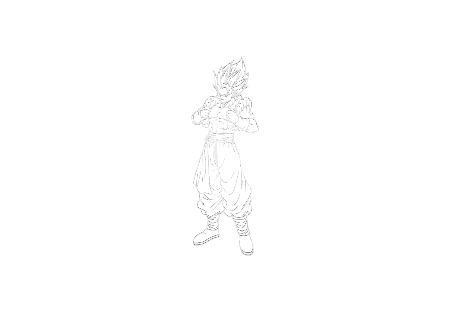 gogeta parede arte Dragão bola super vegeta broly z esfera dragão dbz saiyan arroz ultra instinto Dragonballz flautim filho Goku frieza anime manga roupa 3D print model - Mito3D