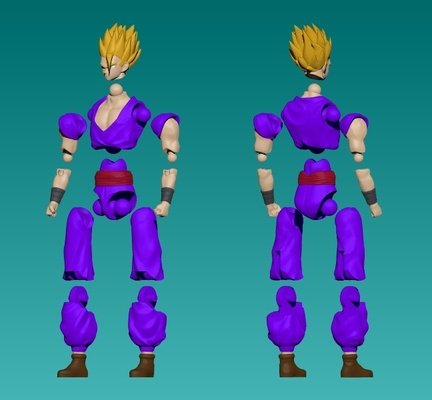 gohan - articulado articulate game gohanda son dragon ball dbz dbs dbgt super figura toy ensamblable saiyajin saiyan assemblable 3d print model - Mito3D