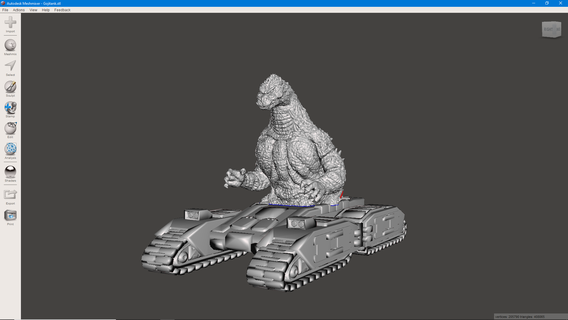 gojitank Godzilla kaiju Zahl 3d print model - Mito3D