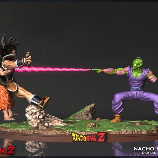 Son-goku & piccolo gegen Radditz - dragon ball z Kunst vegeta broly Kühler Gefrierschrank 3d-Modell 3d-drucken Zelle perfekt cell 3D print model - Mito3D