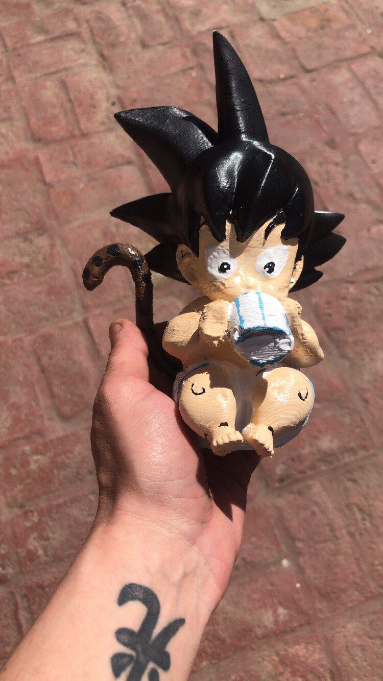 goku bebé bebe chiquito arte continuar pelota 3D print model - Mito3D