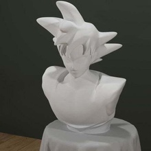 goku busto a arte esculturas estátua mangá dragon ball z dragonball do anime 3d print model - Mito3D