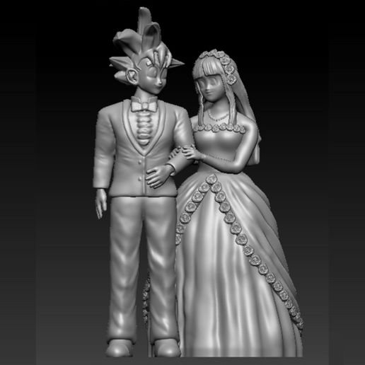 Goku Chichi Dragon Ball 3dprint 3dprinting goku3d 3dgoku 3dmodel goku3dprint 3dmodeling Anime animeart Spielzeug Kunst Gokufan chichi3d 3dchichi Hochzeit Hochzeitsgeschenk Geschenk Ehe 3D print model - Mito3D