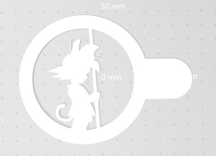 goku coffe stencil goku coffee stencil goku coffee anime template coffee  3d print model - Mito3D