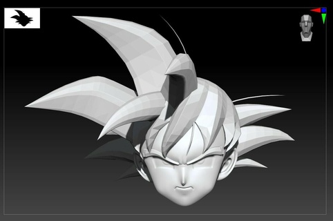 Goku viso 3 sfera drago espressioni facciali 3d print model - Mito3D