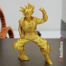Goku combattimento posa supporto gratuito remixare arte anime sfera drago Drago palla dbz vegeta azione figura scultura scolpire figurina fallimento supporti robin3dverse 3d print model - Mito3D