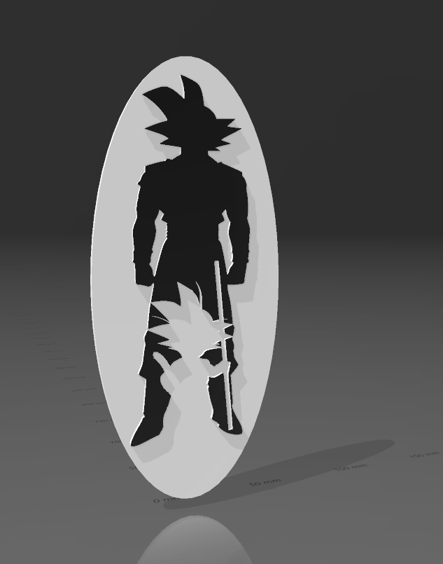 goku figura art mural decoracion cuadro 3 image tortas fêtes mur arte paré 2d silueta 3D print model - Mito3D