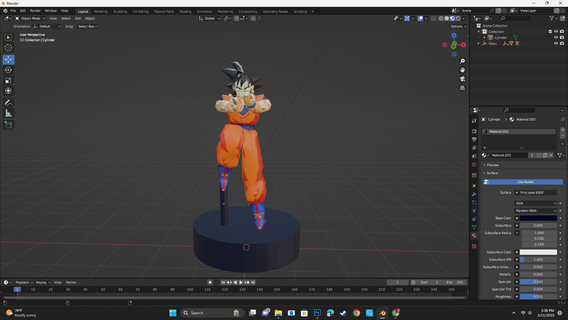 Goku estatueta redor 6 3d print model - Mito3D