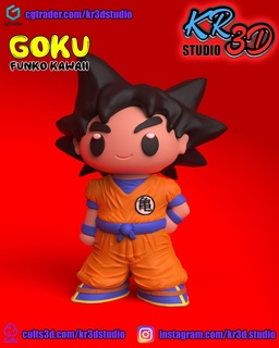 Goku funko kawaii Kunstspielzeug Fan Art Dragon Ball Anime Ärmel Kakaroto ps5 ps4 ps3 xboxseriesx Spiele 3d print model - Mito3D