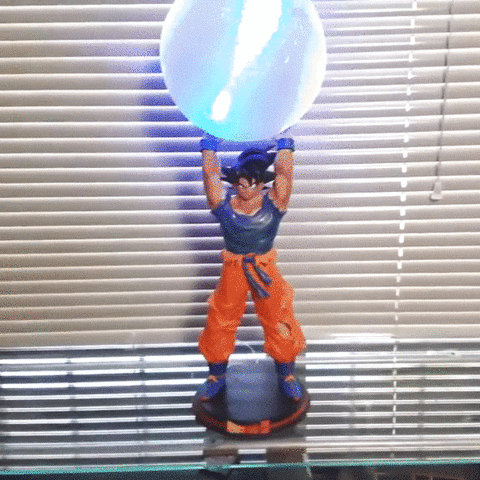 goku genkidama de la lampe art dragon ball lumière 3D print model - Mito3D