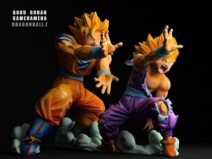 goku gohan kameha toy figure dragon balll z art 3d print model - Mito3D