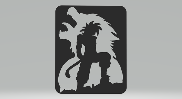 Goku scimmia trasformazione 2d telaio Drago bal z anime desenho silhouette tv 3d print model - Mito3D