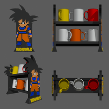 Goku estante canecas 3d print model - Mito3D