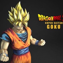 Goku ss1 Drago palla z scultura super saiyajin stl 3d print model - Mito3D