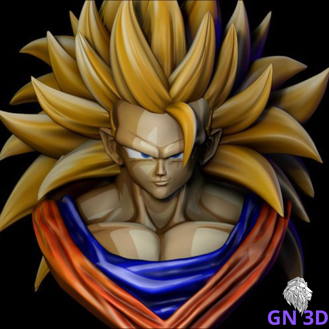 goku ssj3 büst anime oyun oyuncak sanat oyunlar 3D print model - Mito3D