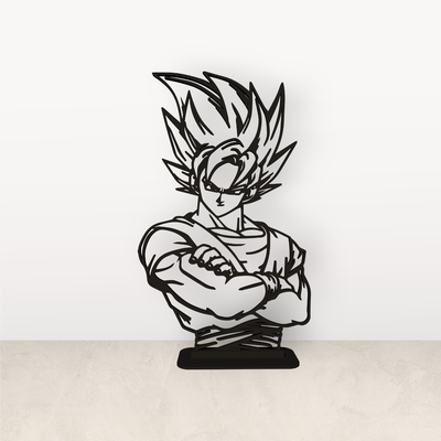 goku ssj silhouette dragonballz dragonball kameha anime art decoration lowpoly figures cell 3d print model - Mito3D