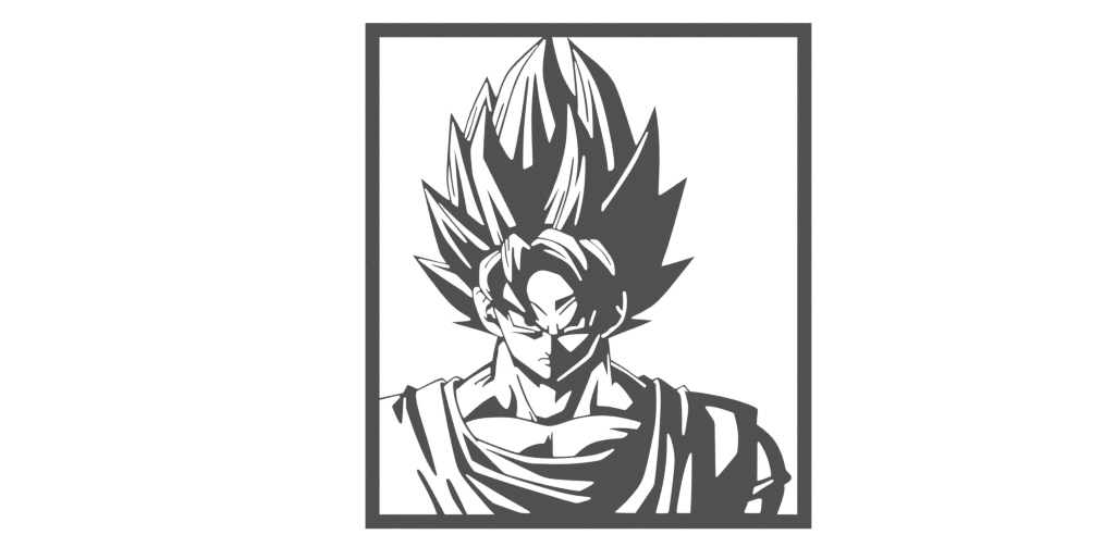 goku süper saiyajin duvar dekor dekorasyon anime manga dizi sanat vegeta gogeta broly saiyan ejder topu z 3D print model - Mito3D