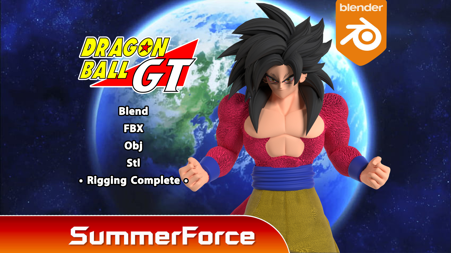 goku super saiyan 4 dragon ball gt art végéta supersaiyan grand singe ssj gohan bébé poêle tronc gogeta super17 oméga shenron dbgt 3D print model - Mito3D