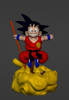 Goku topo vôo nuvem 3d print model - Mito3D