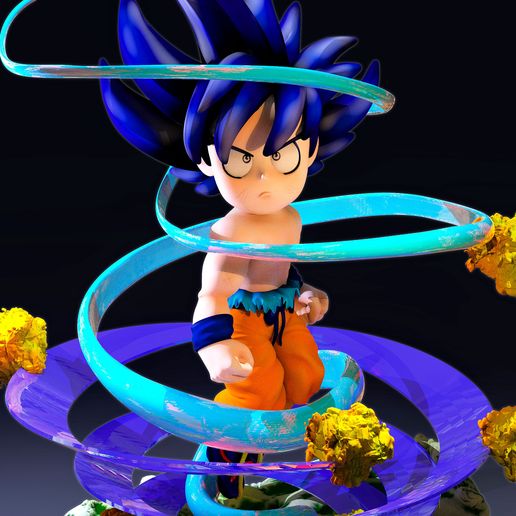 Goku ultra chibi gohan figlio ottavino vegetto super gogeta Bardock Drago palla bauli of futuro vegeta 3D print model - Mito3D