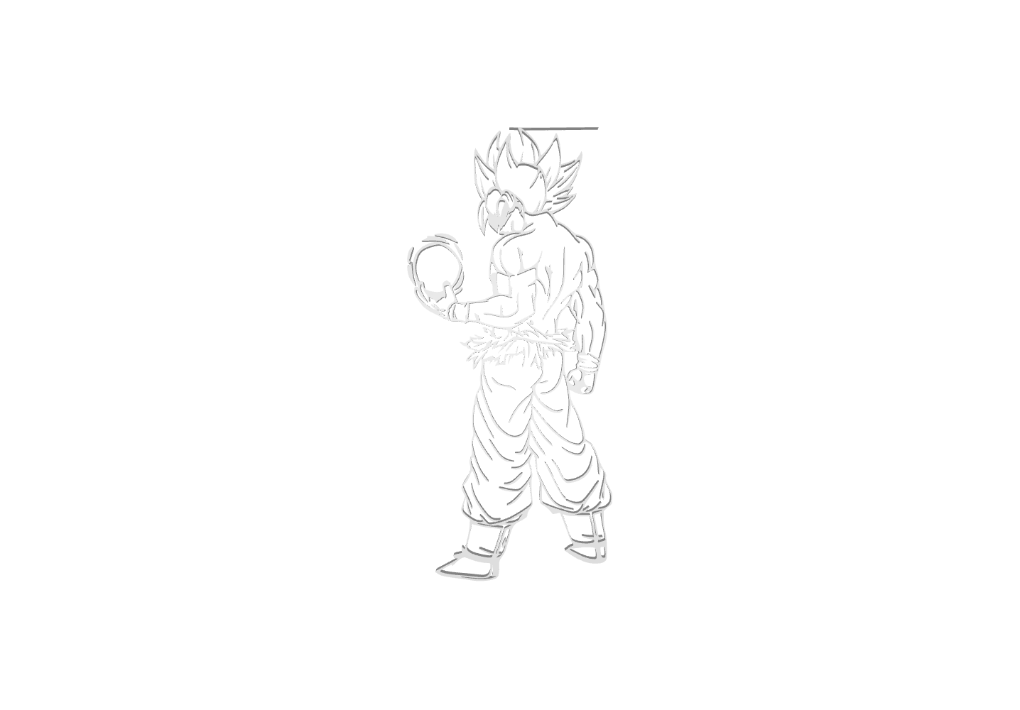 Goku Ultra Instinkt Kunst gemeistert Skins Migatte no gokui minimalistisch schwarz Komplett 3D print model - Mito3D