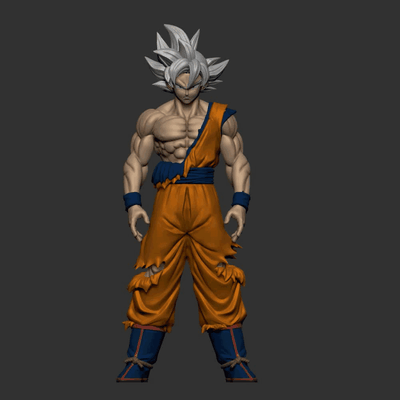 goku ultra instinct art dragon ball super dbz manga anime 3d print model - Mito3D