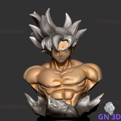 goku ultra instinct buste anime jeu jouet art jeux 3d print model - Mito3D