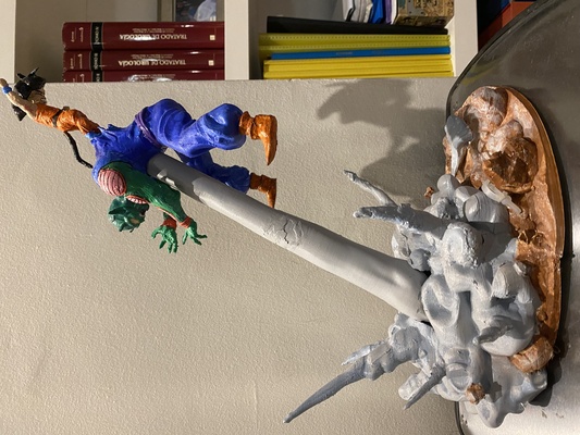 goku vs piccolo figura arte lucha esfera dragón 3d print model - Mito3D