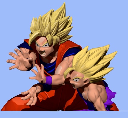 goku y arroz arte dragão bola anime solidão figura 3d print model - Mito3D