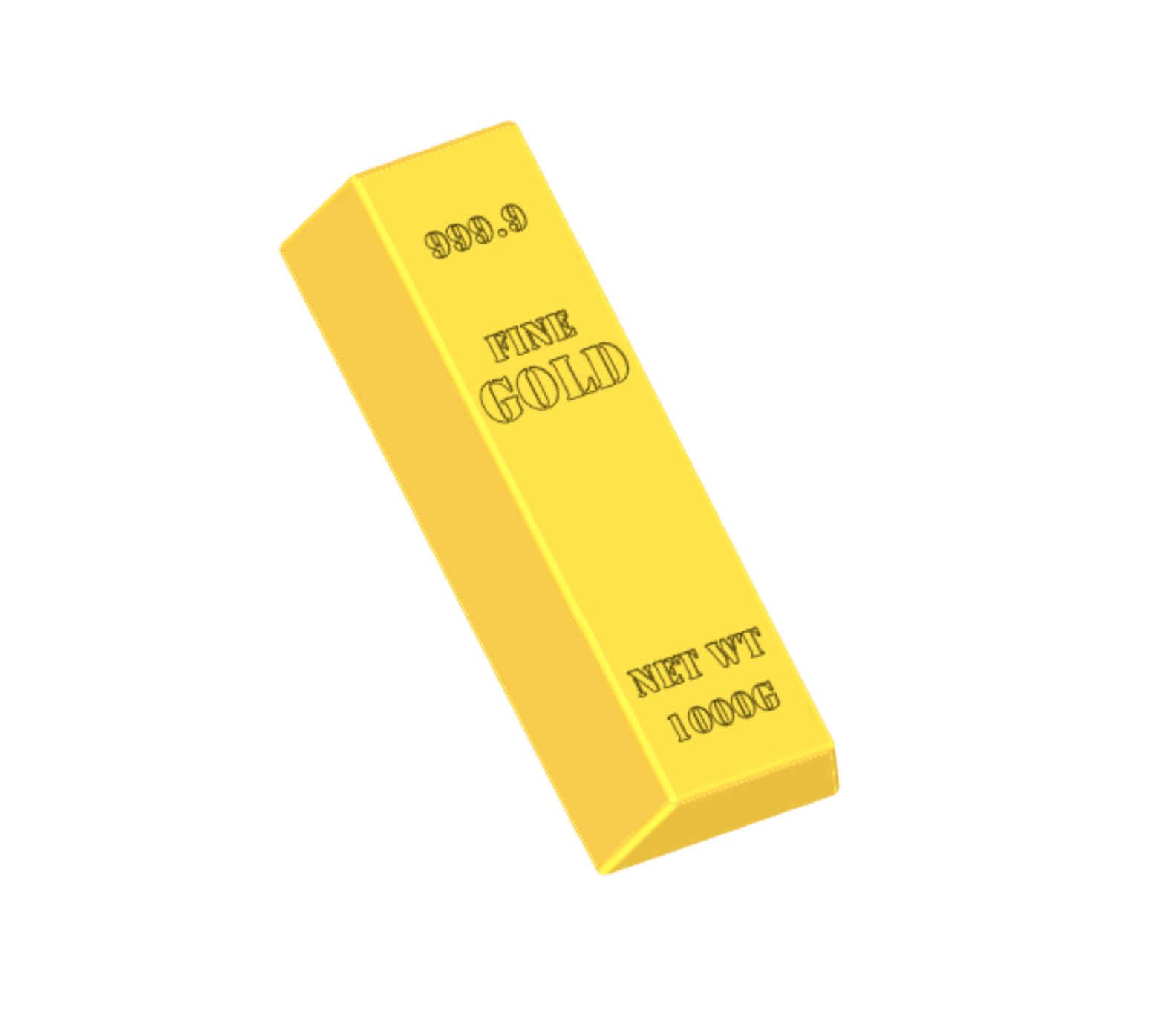Gold Bar fein 1000g 1kg 3D print model - Mito3D