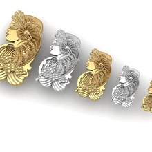 gold bar head jewelry silver diamond jewellery jewel 3d printable pendant 3d print model - Mito3D
